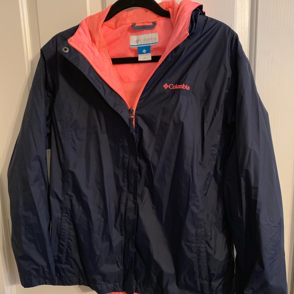 Columbia Navy Rain Jacket Youth XL/Women’s Small